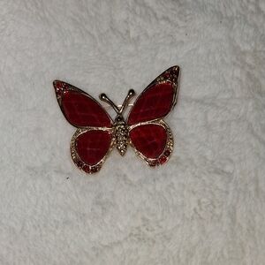 Chic Red Butterfly Pin